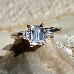 NEW 1.65 CTW Emerald Cut Lannyte & Diamond 14K WG